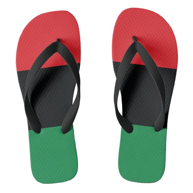 Tongs Drapeau rouge, noir et vert (Semelle)