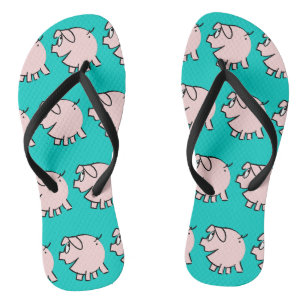 Tongs Drôle 3 Dessin caricaturé Cochon Choisir des ton