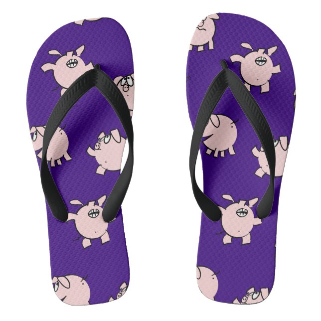 Tongs Drôle Cartoon Comics Cochon Choisir Couleur Hommes (Semelle)