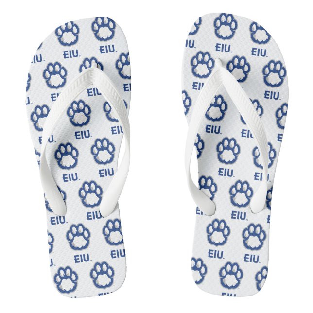 Tongs Eastern Illinois Panthers Empreinte de patte & EIU (Semelle)