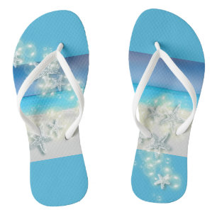 Tongs Eaux tropicales bleues paradisiaques d'étoiles de