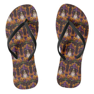 Tongs Éffrayant Tibétain Espagnol Chien Halloween Citrou