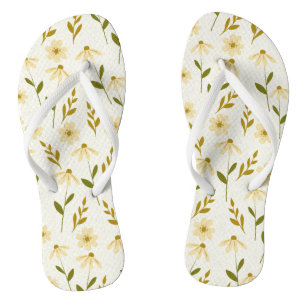 Tongs Elégant Daisy Floral Design Direction de la verdur