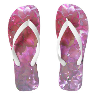 Tongs Elégant flores rose douce hydrangée rose rose