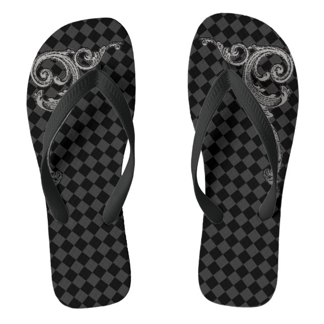 Tongs Élégant Goth Swirl Design Flip Flops (Semelle)