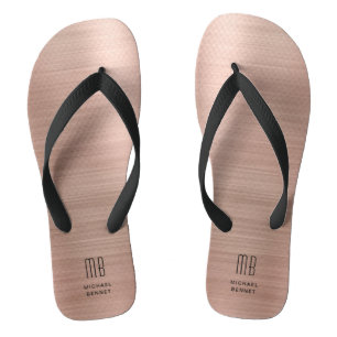Tongs Élégant Monogram Rose Gold
