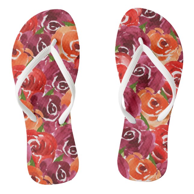 Tongs Elégante aquarelle florale (Semelle)