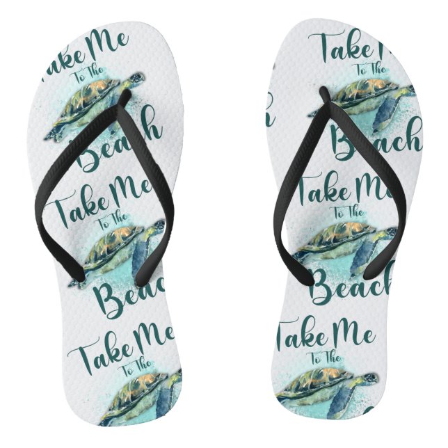 Tongs Emmenez-moi à la plage, tortue de mer (Semelle)