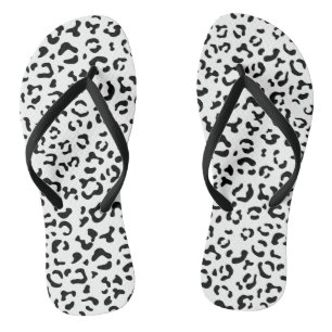Tongs Empreinte de léopard, Zones Léopard, Noir Et Blanc