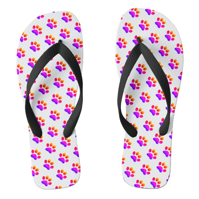 Tongs empreintes de pattes rose violet animal Motifs mig (Semelle)