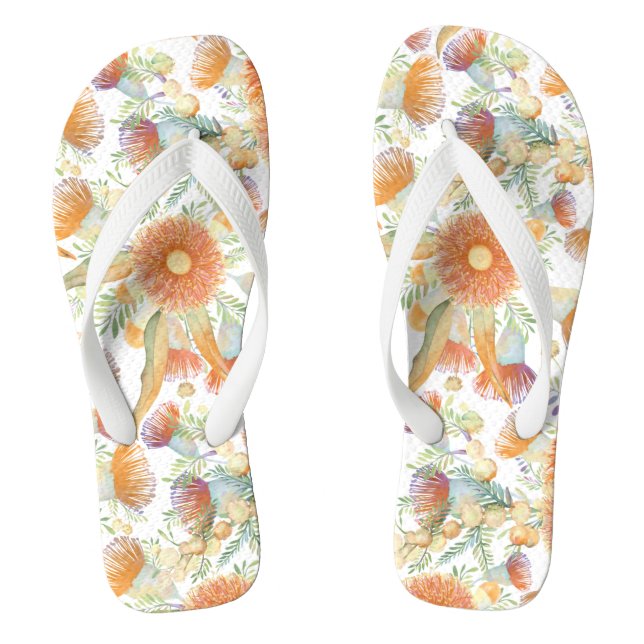 Tongs en fleurs d'acacia brûlé par le soleil et d' (Semelle)