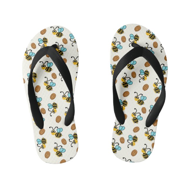 Tongs Enfants Abeille avec motif miel (Semelle)