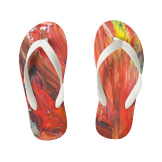 Tongs Enfants Abstract Vertical Gesture in Red