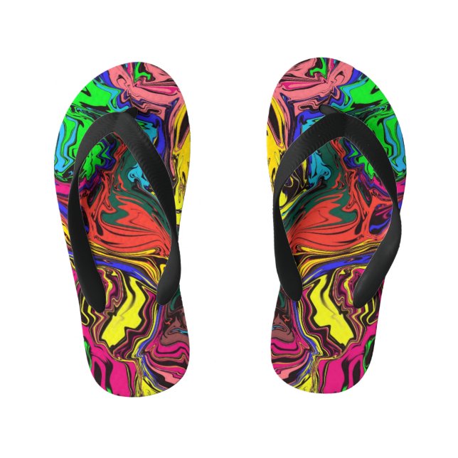 Tongs Enfants Abstrait Coloré Twirly / Poussé / (Semelle)
