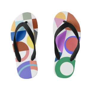 Tongs Enfants Amusant Avec Géométrie Formes Colorées