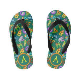 Tongs Enfants Animaux Alphabet Monogramme Enfants