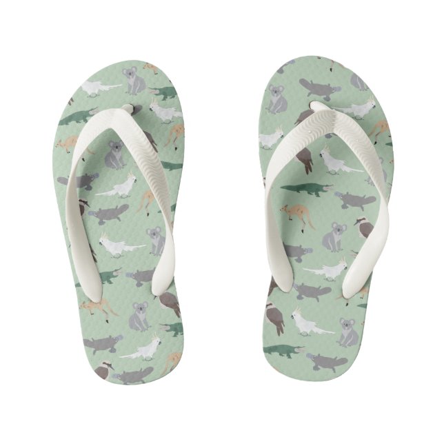 Tongs Enfants Animaux autochtones australiens Eucalyptus Motif v (Semelle)