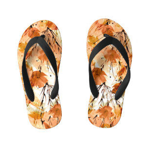 Tongs Enfants Aquarelle Botaniques : Motif Plante Vintage.