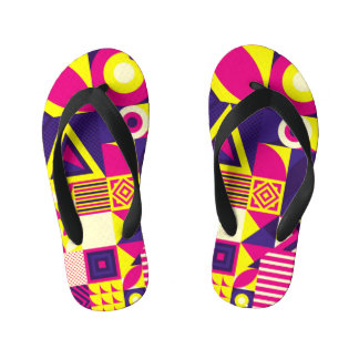 Tongs Enfants Art pop, formes géométriques colorées.