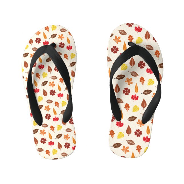 Tongs Enfants Automne Chutes Feuilles sur un Arrière - plan de c (Semelle)