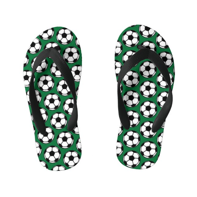 Tongs Enfants Balles de football Sports Vert Noir Blanc Enfants (Semelle)