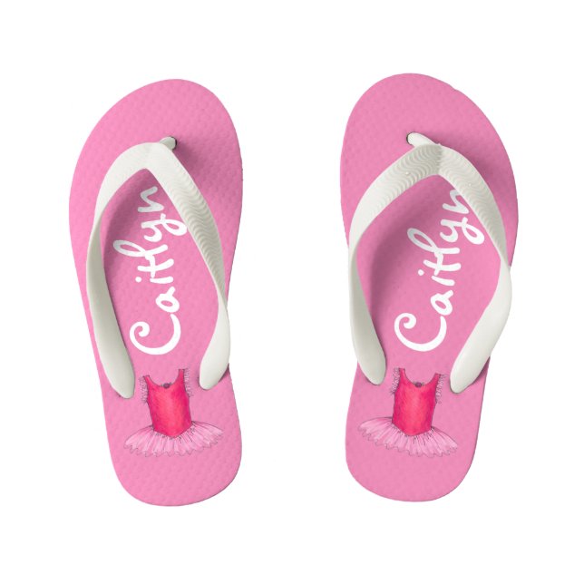 Tongs Enfants Ballet rose personnalisé Tutu Ballerina Dance Cade (Semelle)