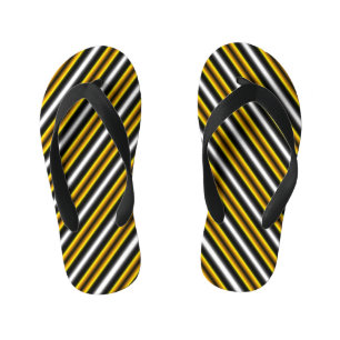 Tongs Enfants Bandes arc-en-ciel blanc jaune
