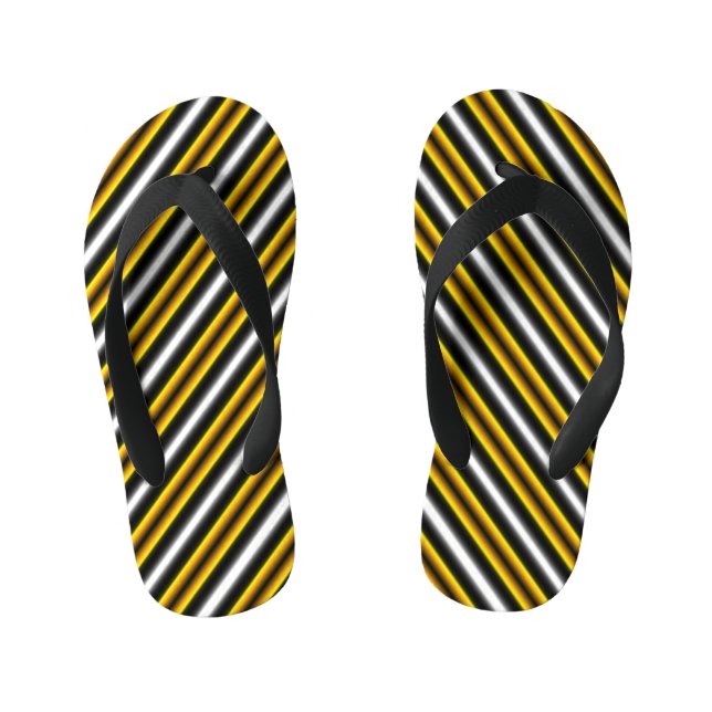 Tongs Enfants Bandes arc-en-ciel blanc jaune (Semelle)