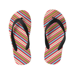 Tongs Enfants Bandes Plaid Multicolores Motif-57666