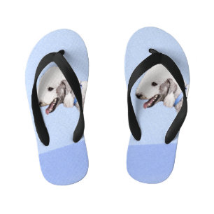Tongs Enfants Bedlington Terrier Peinture - Art Chien original