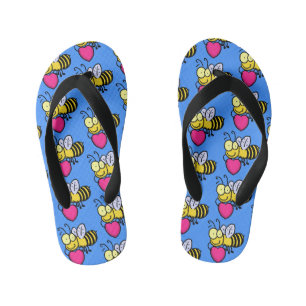 Tongs Enfants Belle abeille drôle avec dessin animé du coeur