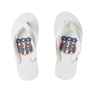 Tongs Enfants Bouclier Vintage Americana Patriotique Été Flip