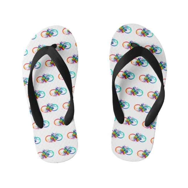 Tongs Enfants Bright infinity with rainbow butterfly (Semelle)