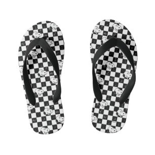 Tongs Enfants cacahuètes Drapeau À damiers Snoopy