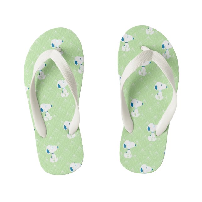 Tongs Enfants cacahuètes | Snoopy Green Deco Dreams Motif (Semelle)