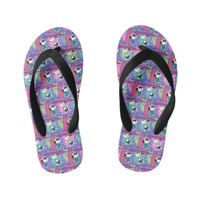 Tongs Enfants cacahuètes | Snoopy Purple Surf Motif (Semelle)
