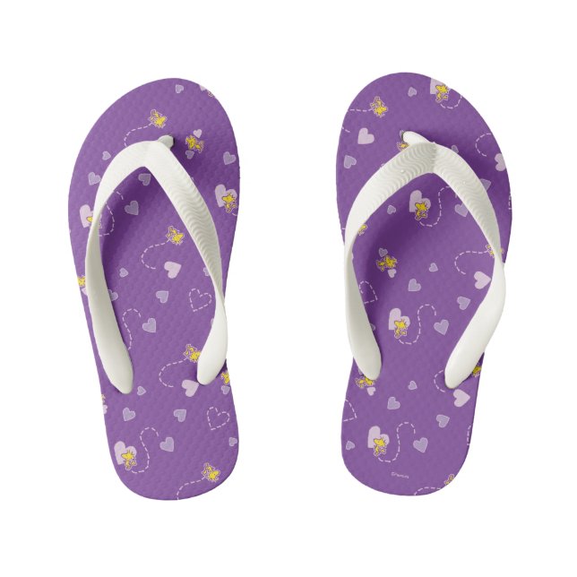 Tongs Enfants cacahuètes | Woodstock Motif de coeur pourpre (Semelle)