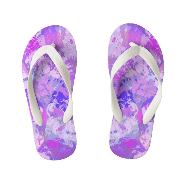 Tongs Enfants Camo rose violet Abstrait tendance (Semelle)
