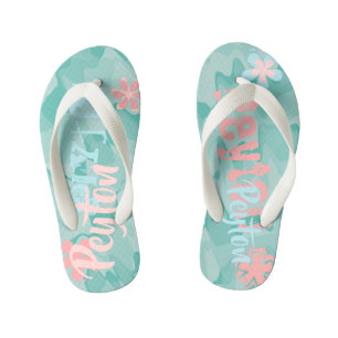 Tongs Enfants Camouflage Turquoise-choc personnalisé