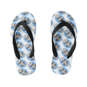 Tongs Enfants Caricature bleu loutre de mer joyeux