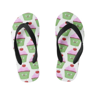 Tongs Enfants Caricature de cupcake joyeux