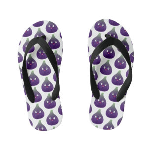 Tongs Enfants Caricature de fruits mauve joyeux aux figues