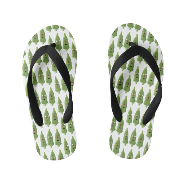 Tongs Enfants Caricature de légumes de l'okra chantante mignonne (Semelle)