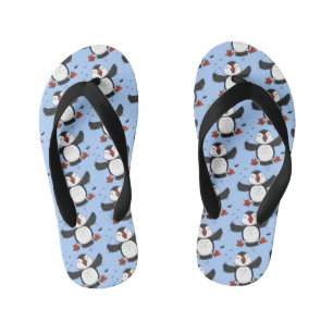 Tongs Enfants Caricature en bleu bouffin joyeux