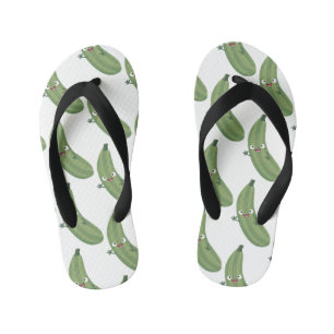 Tongs Enfants Caricature joyeux de courgettes mignonnes