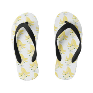 Tongs Enfants Caricature sur la banane de Cute kawaii