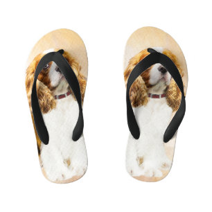 Tongs Enfants Cavalier King Charles Spaniel Peinture originale