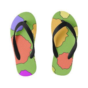 Tongs Enfants Cercles colorés géométriques funky rétro