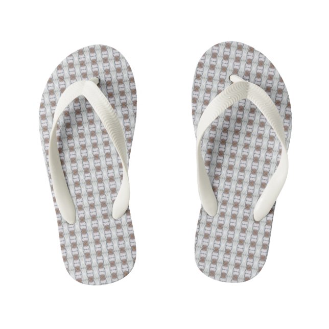 Tongs Enfants Chaîne Tan Verticale Bleu Diamant B Tourné Blanc (Semelle)