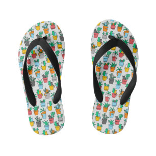 Tongs Enfants Chats dans les pots à fleurs